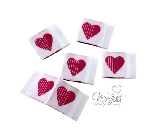 5 STCK. ♥ NAMIJDA EP WEBETIKETTEN – HERZ PINK ♥ Kostenfreie Lieferung