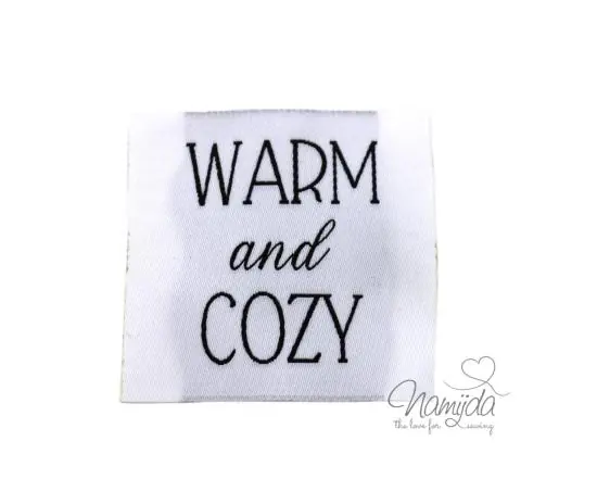 Gleich Bestellen 1 STCK. ♥ XL NAMIJDA EP WEBETIKETTEN – WARM and COZY – WEISS ♥