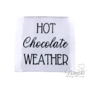Must-Have 1 STCK. ♥ XL NAMIJDA EP WEBETIKETTEN - HOT Chocolate WEATHER - WEISS ♥