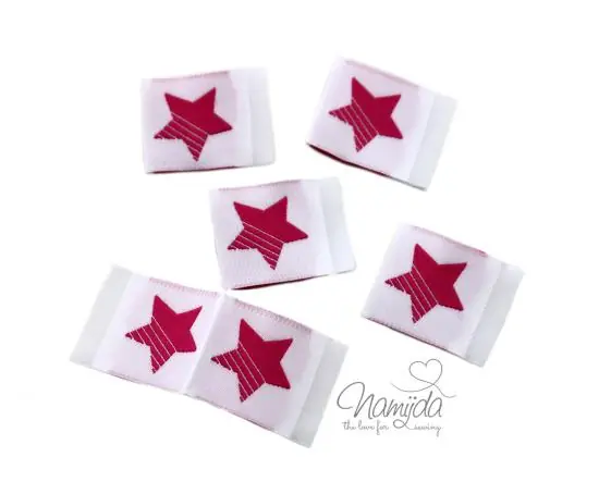5 STCK. ♥ NAMIJDA EP WEBETIKETTEN – STERN PINK ♥ Großhandel