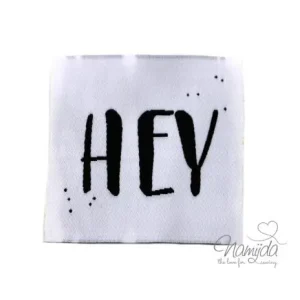 Kostenfreie Lieferung 1 STCK. ♥ XL NAMIJDA EP WEBETIKETTEN - HEY - WEISS ♥