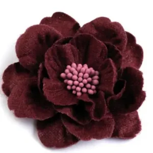 Angebot 1 Stck. ♥ WoLLBLUME MIT STAUBBLäTTERN BEERE - 6cm ♥