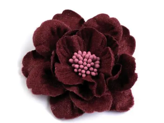 Angebot 1 Stck. ♥ WoLLBLUME MIT STAUBBLäTTERN BEERE – 6cm ♥