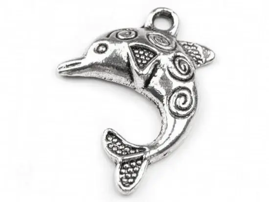 Neu Im Sortiment 1 Stück – DELFIN ANHäNGER – SiLBER – 25x30mm