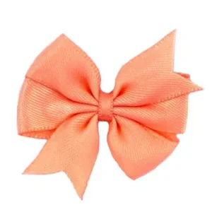 1 Stück - SATIN TWIN SCHLeife - PEACH - 4cm Heißes Angebot