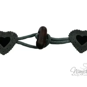 1 Stück ♥ HERZ Dufflecoat-Verschluss f. Kinder - GRAU - Knebelknopf - zweiteilig ♥ Angebot