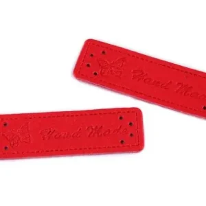 Preiswert 1 Stück - HANDMADE LABEL SCHMETTERING - ROT - 15x50 mm
