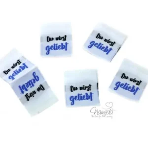 Original 5 STCK. ♥ NAMIJDA EP WEBETIKETTEN - Du wirst geliebt - BLAU ♥