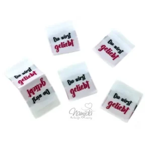 5 STCK. ♥ NAMIJDA EP WEBETIKETTEN - Du wirst geliebt - PINK ♥ Neu