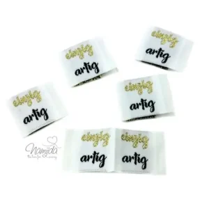 5 STCK. ♥ NAMIJDA EP WEBETIKETTEN - ENZIG ARTIG GoLD GlITZER ♥ Neu