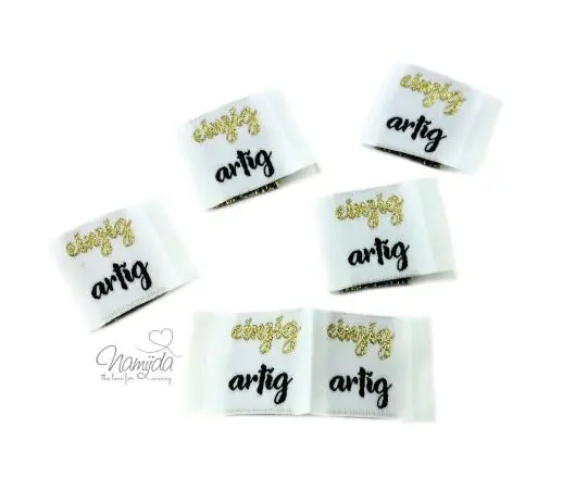 5 STCK. ♥ NAMIJDA EP WEBETIKETTEN – ENZIG ARTIG GoLD GlITZER ♥ Neu