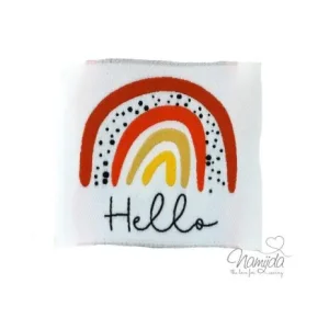 Sofort Bestellen 1 STCK. ♥ XL NAMIJDA EP WEBETIKETTEN - Hello RAINBOW - ROST ♥