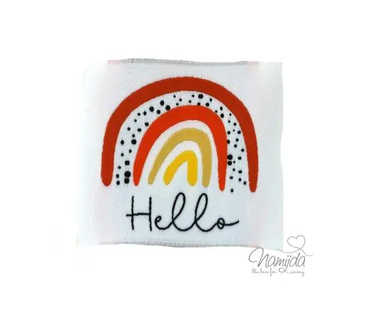Sofort Bestellen 1 STCK. ♥ XL NAMIJDA EP WEBETIKETTEN – Hello RAINBOW – ROST ♥