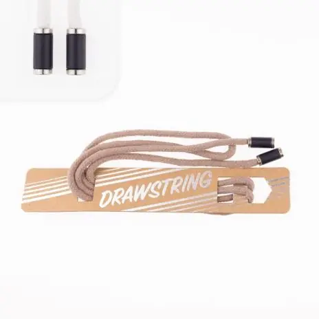 Schneller Versand 1 STCK. ♥ Drawstring Hoodiekordel – Taupe – 5mm + 2 STCK. Kordelstopper schwarz/silber ♥