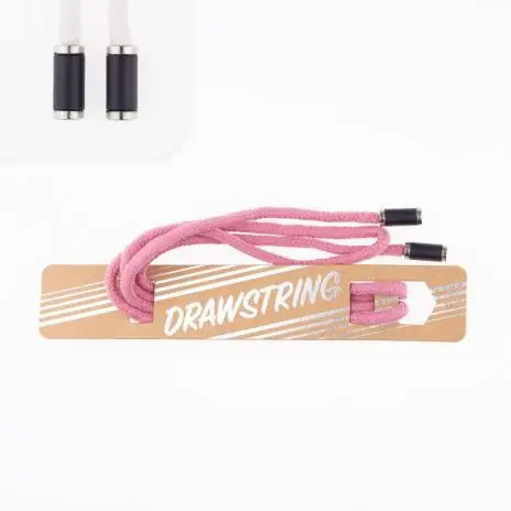 1 STCK. ♥ Drawstring Hoodiekordel – Alt Rosa – 5mm + 2 STCK. Kordelstopper schwarz/silber ♥ Kostenfreie Lieferung