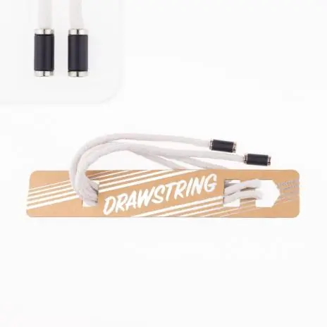 Heißes Angebot 1 STCK. ♥ Drawstring Hoodiekordel – Hell Grau – 5mm + 2 STCK. Kordelstopper schwarz/silber ♥