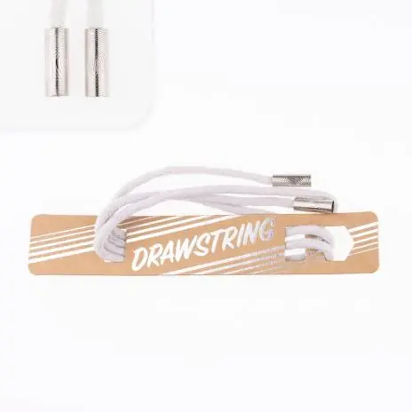 1 STCK. ♥ Drawstring Hoodiekordel – Hell Grau – 5mm + 2 STCK. Kordelstopper silber ♥ Preiswert