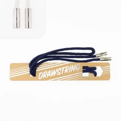 1 STCK. ♥ Drawstring Hoodiekordel – Dunkel Blau – 5mm + 2 STCK. Kordelstopper silber ♥ Zertifiziert