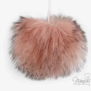 1 Stück FeLLbommel - Bommel PUDER/Schwarz - 9cm Bestpreis