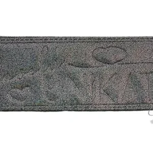 1 Stück - REFLEKTIERENDES LABEL - LOVELY UNIKAT GLITTER GRAU - AUFNÄHER MIT VORGEDRUCKTER NÄHNAHT - 70mm x 30mm Preisknaller