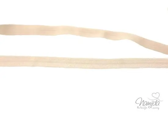 Angebot 1 MTR. ♥ Elastisches Einfassband – HELL APRICOT – Falzgummi – Glänzend ♥