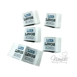 Jetzt Kaufen 5 STCK. ♥ NAMIJDA EP WEBETIKETTEN - LIEBLINGSKIND - BLAU ♥