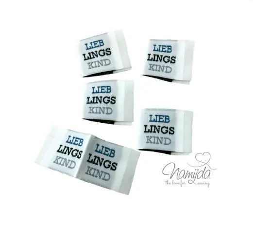 Jetzt Kaufen 5 STCK. ♥ NAMIJDA EP WEBETIKETTEN – LIEBLINGSKIND – BLAU ♥