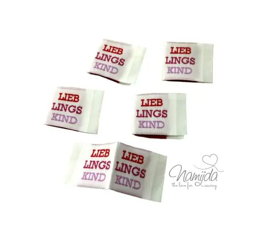 Highlight 5 STCK. ♥ NAMIJDA EP WEBETIKETTEN – LIEBLINGSKIND – ROSA ♥