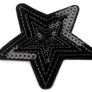 Neuheit 1 Stück ♥ Pailetten PaTCH - STERN SCHWARZ - 7cm ♥