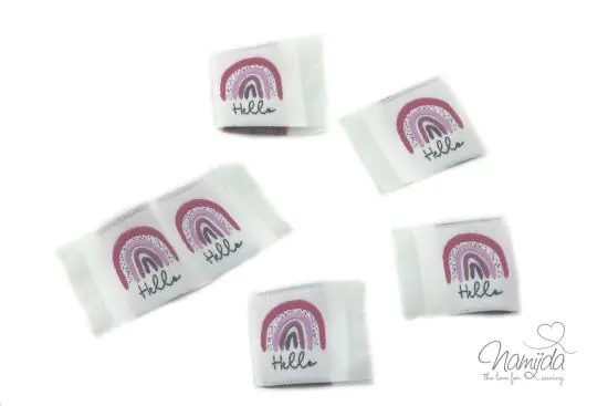 Begrenztes Angebot 5 STCK. ♥ NAMIJDA EP WEBETIKETTEN – Hello RAINBOW PINK ♥