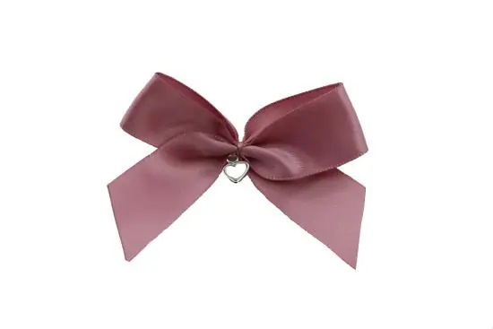 1 Stück – XL SATIN SCHLeife ANTIK RoSA MIT HERZ ANHÄNGER – 6,5cm Wochenendangebot