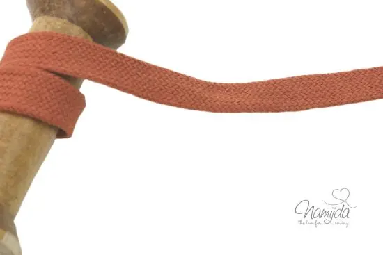1 MTR. ♥ Kordel, Band – flach – ROST – 1,5 cm♥ Neu Im Sortiment