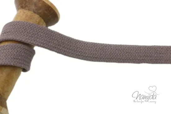 1 MTR. ♥ Kordel, Band – flach – ALT MAUVE – 1,5 cm♥ Neuheit