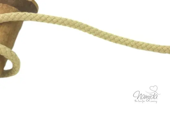 1 MTR. ♥ Geflochtene Hoodie Kordel BEIGE 8mm ♥ Ausverkauf