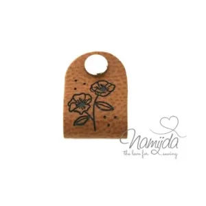 1 Stück - KNiCK MiCH KuNSTLEDER LABEL - BLUMEN + KuPFER VERNICKELTE SCHRAUBE Meistverkauft