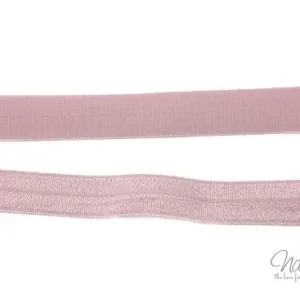 1 MTR. ♥ Elastisches Einfassband - ANTIKROSA - Falzgummi - Glänzend ♥ Mengenrabatt
