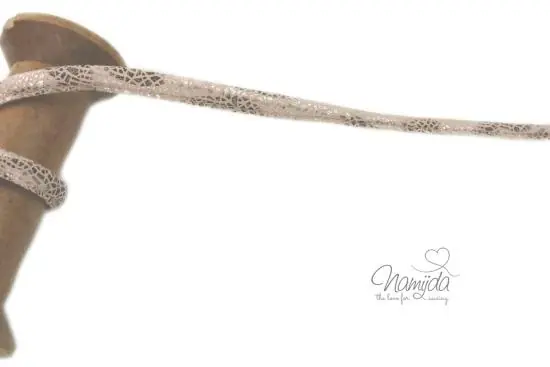 Top-Angebot 1 MTR. SNAKE SCHIMMER KuNSTLEDER KORDEL ROSE – 7mm