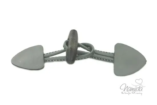 Solange Der Vorrat Reicht 1 Stück ♥ Dufflecoat-Verschluss f. Kinder – GRAU – Knebelknopf – zweiteilig ♥