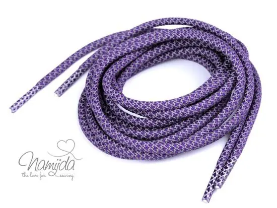 1 STCK. a´1,20 MTR. ♥ REFLEKTIERENDE HOODIE KORDEL LILA – 5mm ♥ Sichere Zahlung