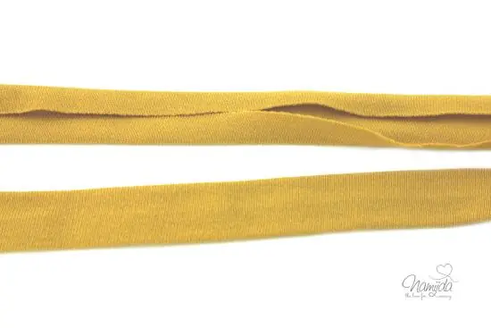 Ausverkauf 1 MTR. ♥ Elastisches Jersey Schrägband – SENF ♥