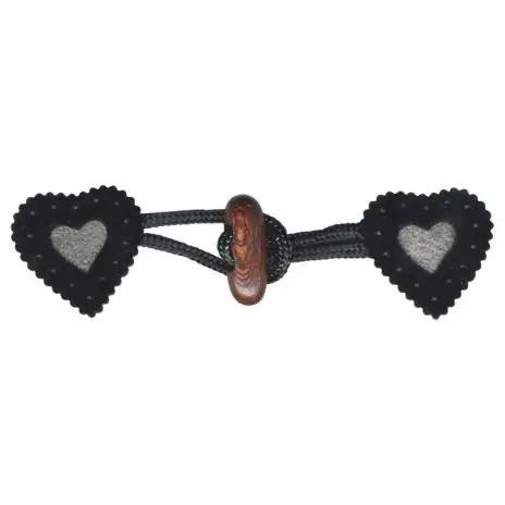 1 Stück ♥ HERZ Dufflecoat-Verschluss f. Kinder – SCHWarz – Knebelknopf – zweiteilig ♥ Zertifiziert