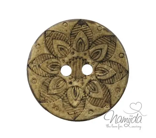 Neuheit 1 Stück ♥ KOKOSKNOPF INKA BRAUN – 30mm – HOLZKNOPF ♥