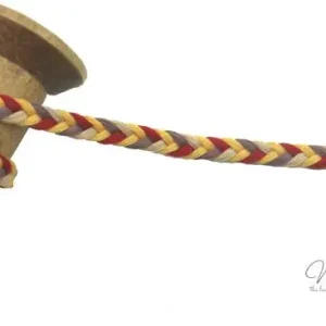 1 MTR. ♥ GEFLOCHTENE KORDEL - ROT/BRAUN/GELB - 8mm ♥ Top-Preis