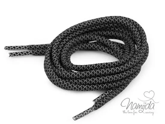 1 STCK. a´1,20 MTR. ♥ REFLEKTIERENDE HOODIE KORDEL SCHWARZ – 5mm ♥ Bestpreis
