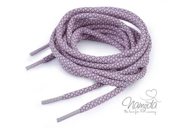 Jetzt Kaufen 1 STCK. a´1,20 MTR. ♥ REFLEKTIERENDE HOODIE KORDEL FLIEDER – 5mm ♥