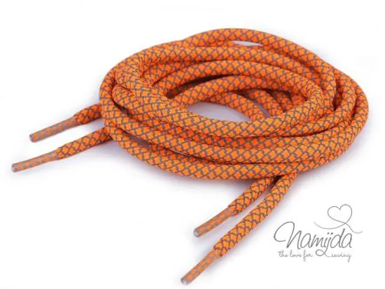 Sonderaktion 1 STCK. a´1,20 MTR. ♥ REFLEKTIERENDE HOODIE KORDEL ORANGE – 5mm ♥