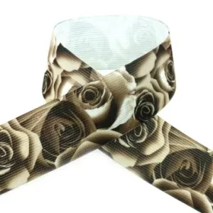 1 MTR. FLoWERS Gummiband 40mm - TAUPE - ScHWARZ Zertifiziert