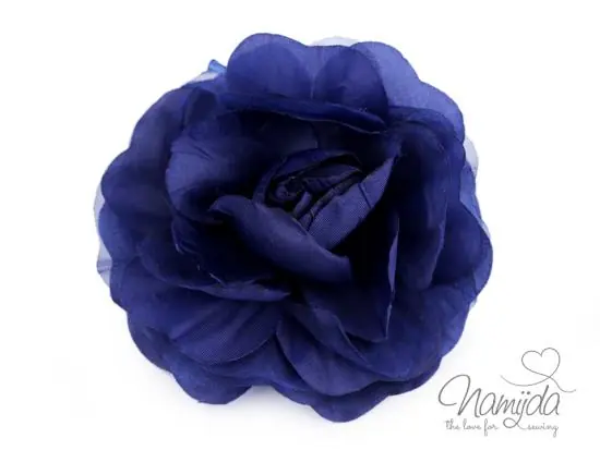 Zertifiziert 1 Stck. ♥ BRoSCHE ROSE – DuNKELBLau – 10cm ♥