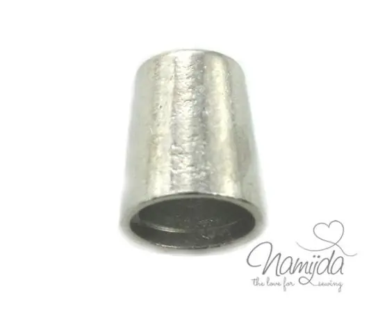 1 STÜCK METALL KORDELENDE KONUS – SILBER – 4mm Preis Gesenkt