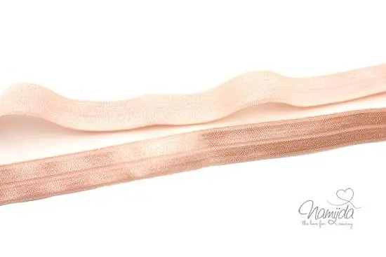 1 MTR. ♥ Elastisches Einfassband – APRICOT – Falzgummi – Glänzend ♥ Highlight